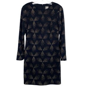 Vince Camuto Shimmer After 5 Cocktail Dress in Black and Gold Sheath
